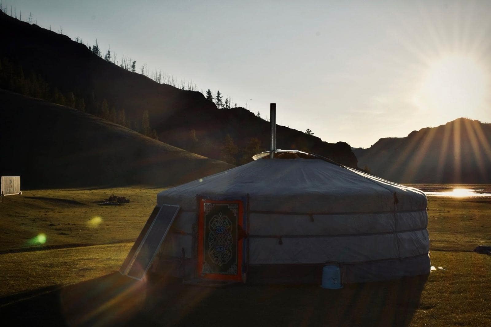 Ger at sunrise in the valley