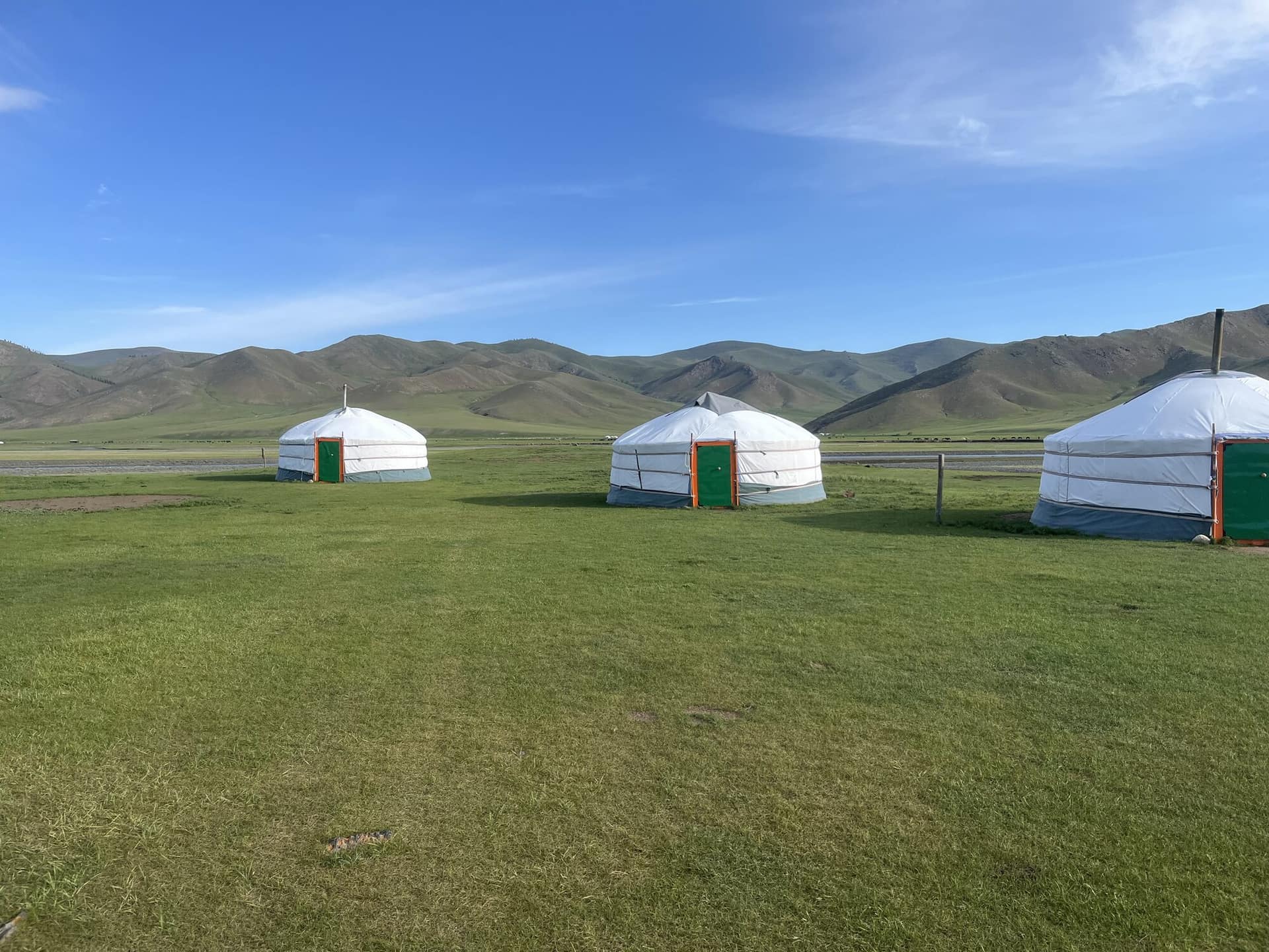 Traditional gers in open country